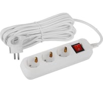 Удлинитель электрический ЭРА UDL16370ES Greenline 3 розетки, с заземлением, с выключателем, 7м, ПВС, 3x1мм2 Б0065012