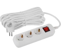 Удлинитель электрический ЭРА UDL163100ES Greenline 3 розетки, с заземлением, с выключателем, 10м, ПВС 3x1мм2 Б0065040