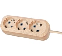 Удлинитель сетевой TDM ELECTRIC 3 розетки, 3 метра, ПВС 3х1мм2 Эко (сосна) 16А 250В SQ1303-2001