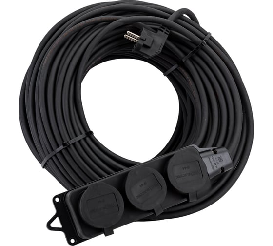 Удлинитель-шнур TDM ELECTRIC силовой каучук УШз16-103 IP44 3 гнезда с/з, 50м КГ 3х1,5 SQ1302-0350