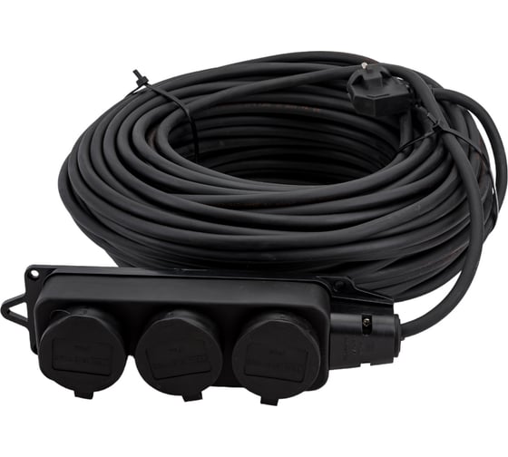 Удлинитель-шнур TDM ELECTRIC силовой каучук УШз16-103 IP44 3 гнезда с/з, 50м КГ 3х1,5 SQ1302-0350