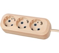 Удлинитель сетевой TDM ELECTRIC 3 розетки, 5 метров, ПВС 3х1мм2 "Эко" (сосна) 16А 250В SQ1303-2002