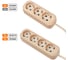 Удлинитель сетевой TDM ELECTRIC 3 розетки, 5 метров, ПВС 3х1мм2 "Эко" (сосна) 16А 250В SQ1303-2002 5