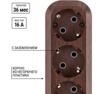 Удлинитель сетевой TDM ELECTRIC 3 розетки, 5 метров, ПВС 3х1мм2 "Эко" (бук) 16А 250В SQ1303-3002