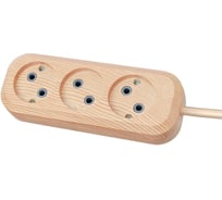 Удлинитель сетевой TDM ELECTRIC 3 розетки, 5 метров, ПВС 2х0,75 мм2 Эко (сосна) 10А 250В SQ1303-2202