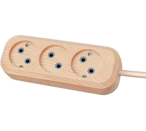 Удлинитель сетевой TDM ELECTRIC 3 розетки, 5 метров, ПВС 2х0,75 мм2 Эко (сосна) 10А 250В SQ1303-2202