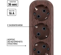 Удлинитель сетевой TDM ELECTRIC с выключателем, 3 розетки, 3 метра, ПВС 3х1мм2 Эко (бук) 16А 250В SQ1303-3101
