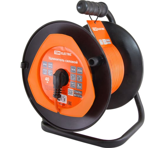 Силовой удлинитель TDM ELECTRIC УК10-001 штепс. гнездо/40м ПВС 2х1,0 SQ1301-0406