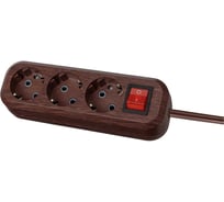Удлинитель сетевой TDM ELECTRIC с выключателем, 3 розетки, 5 метров, ПВС 3х1мм2 Эко (бук) 16А 250В SQ1303-3102
