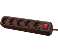 Удлинитель сетевой TDM ELECTRIC с выключателем, 5 розеток, 3 метра, ПВС 3х1мм2 Эко (бук) 16А 250В SQ1303-3121