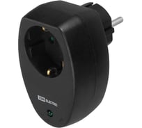 Сетевой фильтр TDM ELECTRIC 1 гнездо, 2П+З, с защитными шторками, 16А, 250В, черный SQ1806-0186