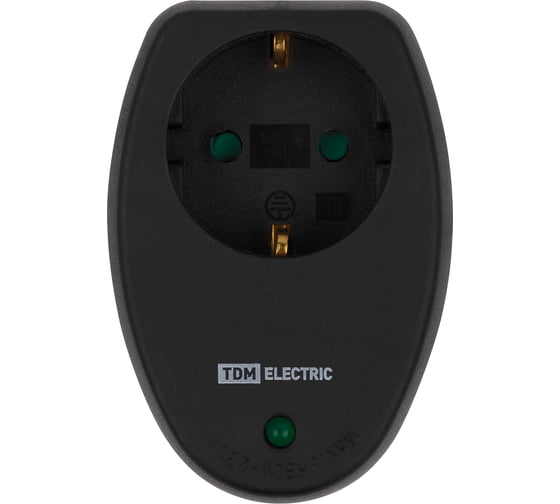 Сетевой фильтр TDM ELECTRIC 1 гнездо, 2П+З, с защитными шторками, 16А, 250В, черный SQ1806-0186