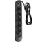 Сетевой фильтр QUMO Power Bar Light SPFS (P-0009), 5 розеток, 2500 Вт, 10A, кабель 3м 3*0,75 мм CCA, пожаробезопасный пластик, евровилка, 3 USB-A порта 1A суммарно (цвет черный) 51555 1