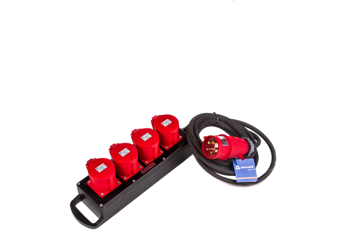 Промышленный удлинитель на колодке Атлант КГ 5х4 20м 4х380В 32А CEE 5P ...