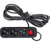 Бытовой удлинитель АТЛАНТ ПВС 3х0,75 4 гнезда 5м с выключателем 80042