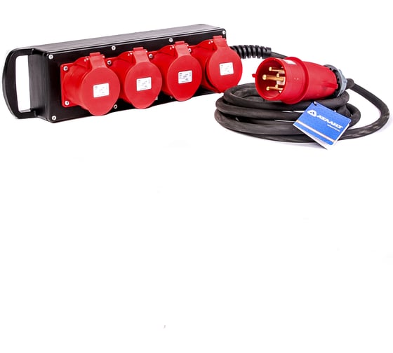 Промышленный удлинитель на колодке Атлант КГ 5х4 10м 4х380В 32А CEE 5P 80038