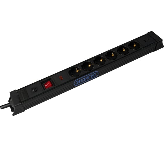 Сетевой фильтр энаргит, кабель 3x2,5 - 3 метра, 6 розеток, 2 usb (Type A + Type C) SL-G06KGDU2-325-3