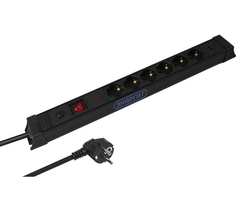 Сетевой фильтр энаргит, кабель 3x2,5 - 5 метров, 6 розеток, 2 usb (Type A + Type C) SL-G06KGDU2-325-5