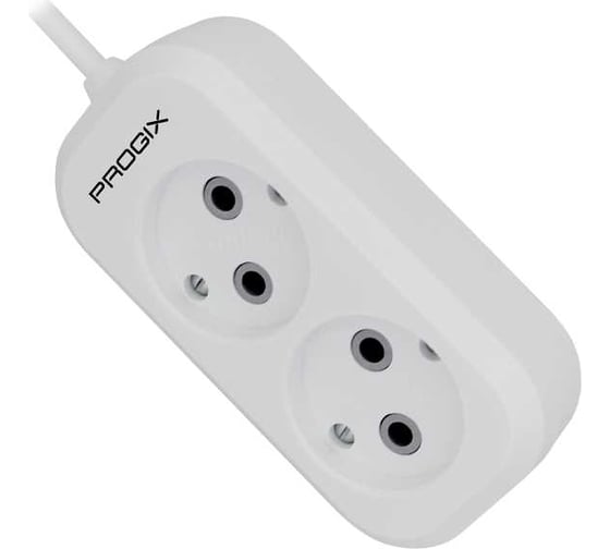 Удлинитель сетевой PROGIX 2 розетки, 10 метров, без заземления, белый, 2x0.5 PG264