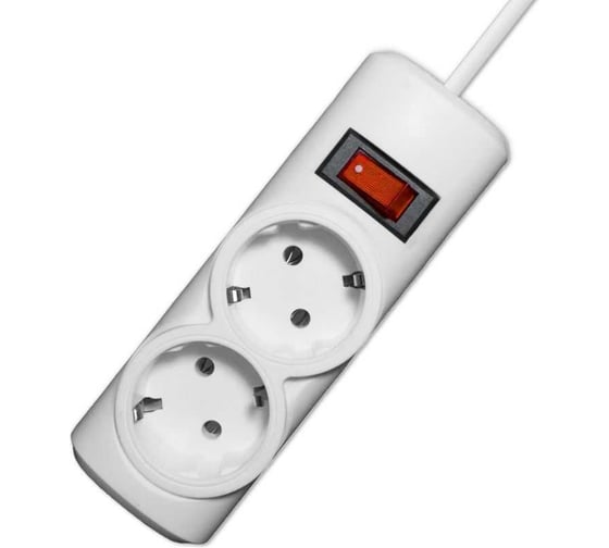 Сетевой фильтр PROGIX 2 розетки, 3 метра, белый, 3x0.75 PG231