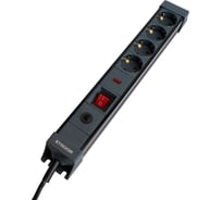 Сетевой фильтр STEKKER 4-местный с/з 3x1мм2, 5 м, 250В, 16А, серия Techno, HM 50158