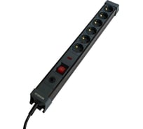 Сетевой фильтр STEKKER 6-местный с/з 3x1мм2, 1,8 м, 250В, 16А, серия Techno, 50159