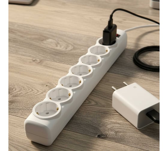 Удлинитель сетевой PROGIX 3 розетки, 7 метров б/з, белый, 2x0.75 US3XXW7
