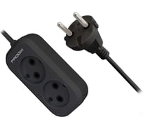 Удлинитель сетевой PROGIX 3 розетки, 10 метров б/з, чёрный, 2x0.5 PG369