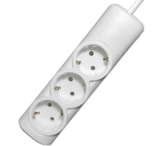 Удлинитель сетевой PROGIX 3 розетки, 5 метров, с заземлением, белый, 3x1.5 PG322