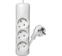 Удлинитель сетевой PROGIX 3 розетки, 2 метра, с заземлением, белый, 3x1.5 PG320