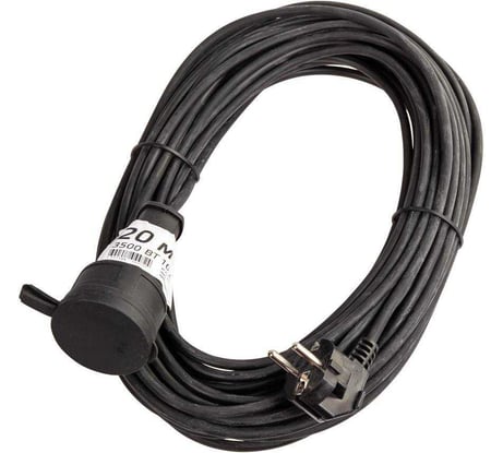 Удлинитель шнур КОСМОС 20м 1 гнездо КГ 2x1.0 мм 10A 220-350В 3500Вт каучук РС16 YSHKsm20m-1g(10A)KG