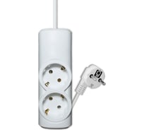 Удлинитель сетевой PROGIX 2 розетки, 5 метров, с заземлением, белый, 3x1.5 PG222