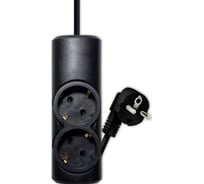 Удлинитель сетевой PROGIX 2 розетки, 2 метра, с заземлением, чёрный, 3x0.75 PG213
