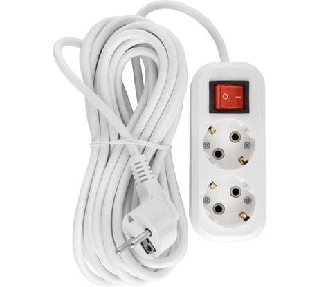 Бытовой удлинитель АБК-СИЛА 2 гнезда с заземлением и выключателем 7м ПВС 3х1мм кв. 16А/220В/3500Вт 1шт 2200312