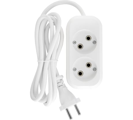 Бытовой удлинитель АБК-СИЛА 2 гнезда  без заземления 1,5м ПВС 2х1мм кв. 10А/220В/2200Вт 1шт 2200401