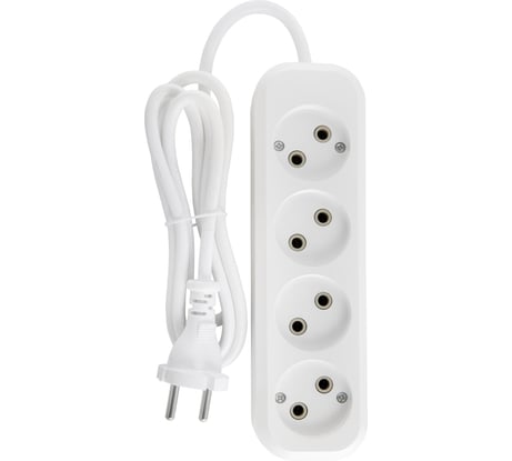 Бытовой удлинитель АБК-СИЛА 4 гнезда без заземления 1,5м ПВС 2х1мм кв. 10А/220В/2200Вт 1шт 2200409