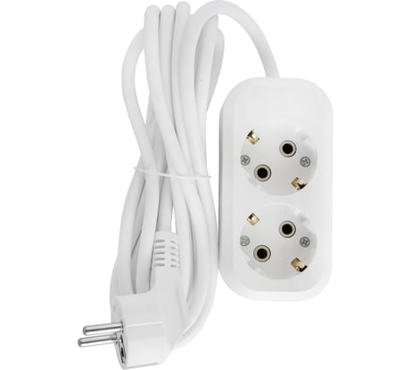 Бытовой удлинитель АБК-СИЛА 2 гнезда с заземлением 3м ПВС 3х1мм кв. 16А/220В/3500Вт 1шт 2200502