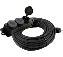 Удлинитель STEKKER 3-местный с/з КГ 3*1,5мм2, IP44, 20м, 16A, серия Professio 50348