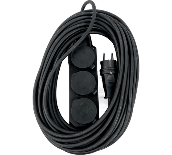 Удлинитель STEKKER 3-местный с/з КГ 3*1,5мм2, IP44, 20м, 16A, серия Professio 50348