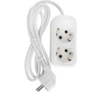 Бытовой удлинитель АБК-СИЛА 2 гнезда с заземлением 1,5м ПВС 3х1мм кв. 16А/220В/3500Вт 1шт 2200501