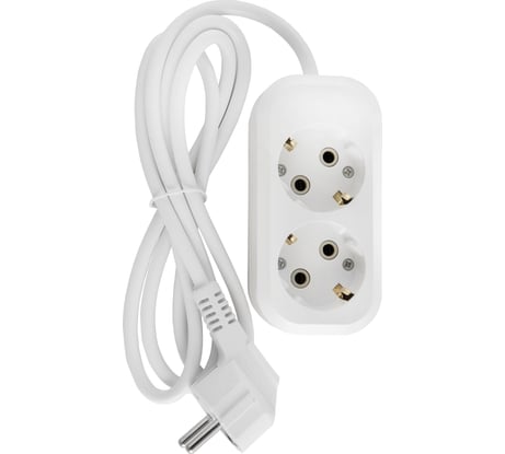 Бытовой удлинитель АБК-СИЛА 2 гнезда с заземлением 1,5м ПВС 3х1мм кв. 16А/220В/3500Вт 1шт 2200501