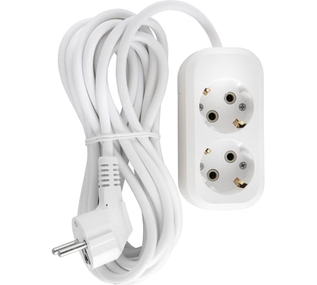 Бытовой удлинитель АБК-СИЛА 2 гнезда с заземлением 5м ПВС 3х1мм кв. 16А/220В/3500Вт 1шт 2200503