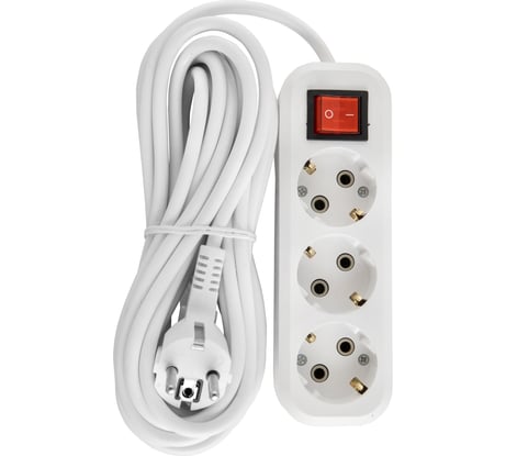 Бытовой удлинитель АБК-СИЛА 3 гнезда с заземлением и выключателем 7м ПВС 3х1мм кв. 16А/220В/3500Вт 1шт 2200304