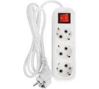 Бытовой удлинитель АБК-СИЛА 3 гнезда с заземлением и выключателем 1,5м ПВС 3х1мм кв.16А/220В/3500Вт 1шт 2200301