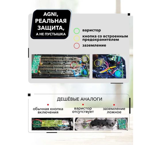 Сетевой фильтр настольный AGNI 5 розеток c кабелем 5м, белый TP-VE4U5E-5m-white
