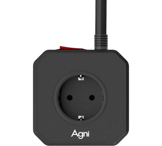 Сетевой фильтр настольный AGNI 5 розеток, кабель 3м, 3USB 1TYPE-C, черный TP-VE4U5E-C-3m-black