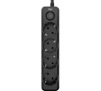 Сетевой фильтр AGNI плоский, 4 розетки, c кабелем 2м, черный TP-FD4E-2m-black