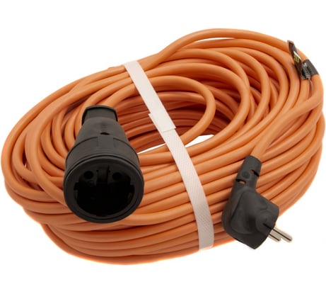 Силовой усиленный удлинитель-шнур Сибртех без заземления, ПВС, 30м, 3500 Вт 16А, 1 розетка, тип УХ16 95833