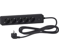 Удлинитель Systeme Electric UNICA EXTEND 5 розеток 2К+З, кабель 3м, ЧЁРНЫЙ ST9453B