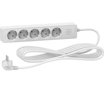 Удлинитель Systeme Electric UNICA EXTEND 5 розеток 2К+З, кабель 5м, белый ST9455W